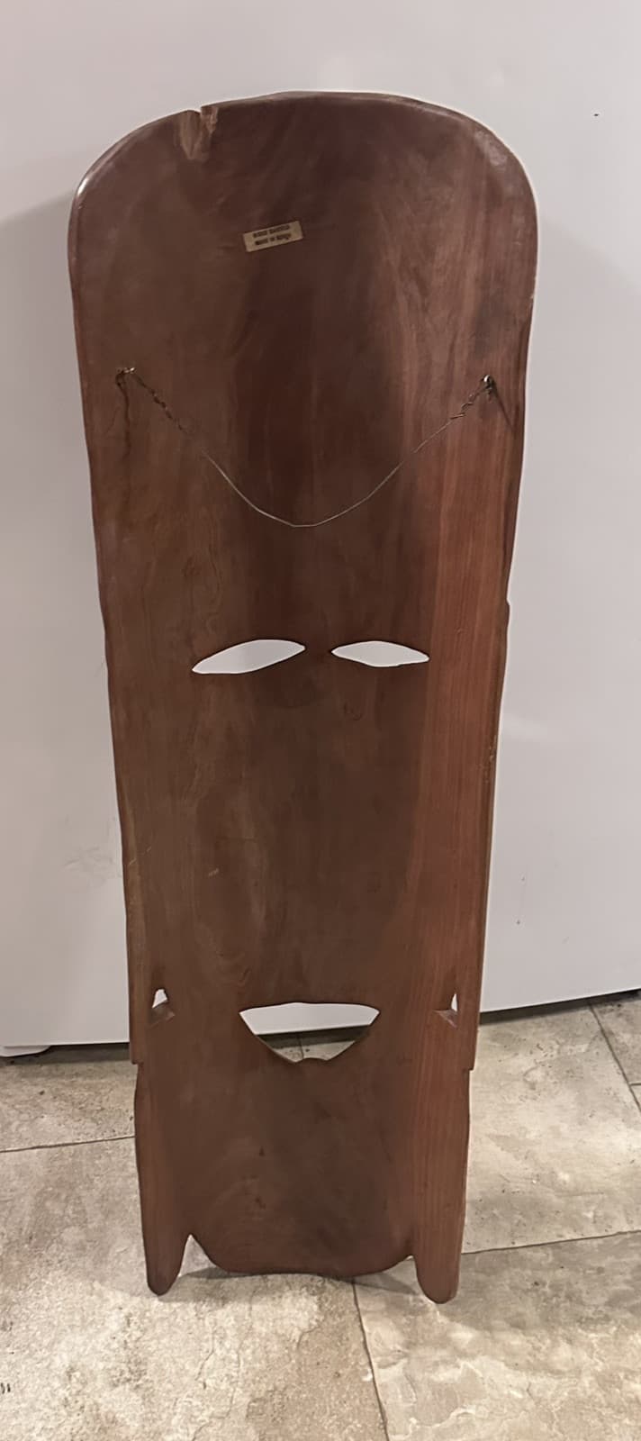 38” Wooden Mask Made In Kenya Hand Carved Art Home Decor - Thumbnail 2
