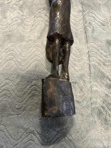 African Tribal Woman Statue Nude Ebony Wood Carved Fertility Heavy - Thumbnail 7