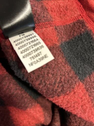 The North Face Buffalo Plaid Fleece 1/2 Zip Pullover Jacket Sz MED Black Red Men - Thumbnail 7