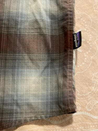 Mens Patagonia Button Shirt Size XL Plaid Organic Cotton Blend Light Weight - Thumbnail 3