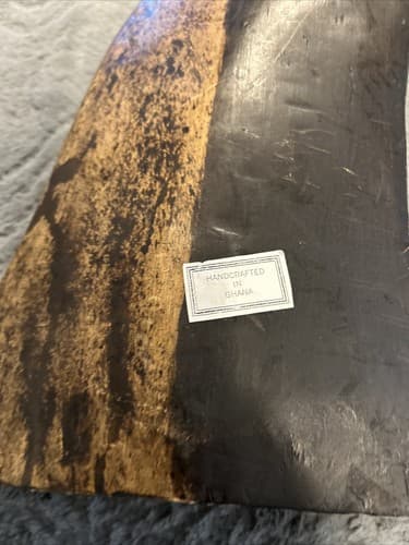 African Tribal Statue Ebony Wood Hand Carved In Ghana - Thumbnail 3