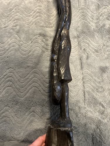 African Tribal Woman Statue Nude Ebony Wood Carved Fertility Heavy - Thumbnail 12