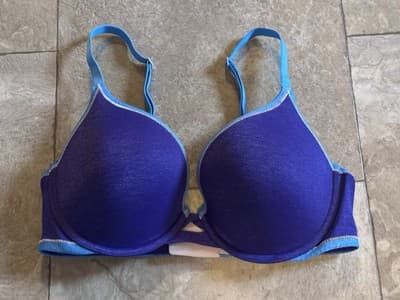 Victoria's Secret Purple/Blue/Pink Perfect Shape T-Shirt Bra 34D Padded