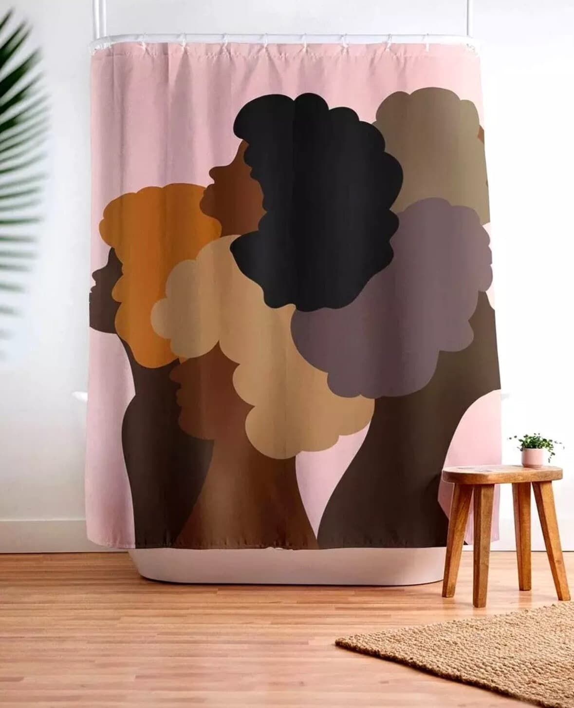Society6 Winston Torr Shower Curtain Flawless Women of Color & Pink 69" x 72"