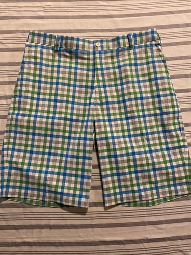MENS NIKE GOLF SHORTS SIZE 34 PLAID DRI FIT INSEAM 11”