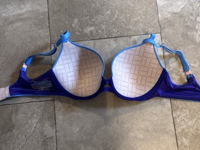 Victoria's Secret Purple/Blue/Pink Perfect Shape T-Shirt Bra 34D Padded - Thumbnail 3