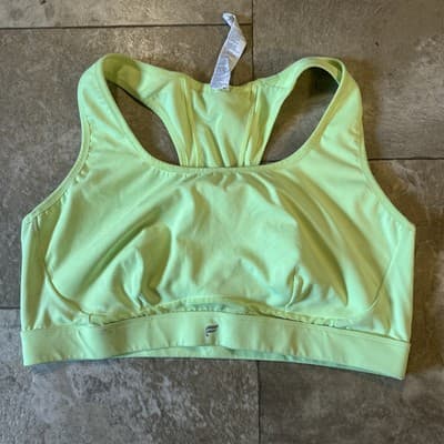 Fabletics Belle Racerback High Impact Sports Bra 2X Neon Yellow/Safety Green EUC