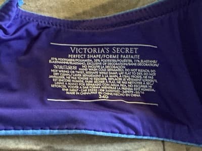 Victoria's Secret Purple/Blue/Pink Perfect Shape T-Shirt Bra 34D Padded - Thumbnail 4