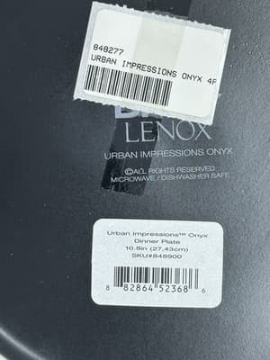 Lenox Urban Impressions Onyx Black Dinner Plate 10.8” 848900 - Thumbnail 4