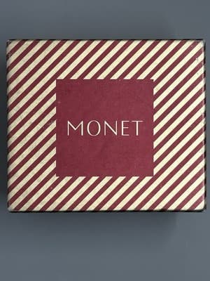 Monet Vintage Art Deco Red Rhinestone Bow Compact Mirror Double Sided – Elegant - Thumbnail 2