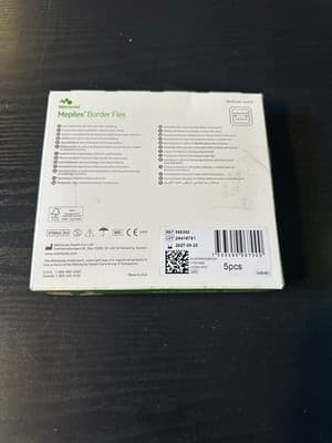 Box Of 5 Qty Molnlycke Mepilex Border Flex 4" x 4" Soft Silicone Foam Dressing - Thumbnail 2