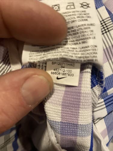 MENS NIKE GOLF SHORTS SIZE 34 PLAID DRI FIT INSEAM 11” - Thumbnail 5