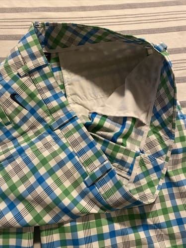 MENS NIKE GOLF SHORTS SIZE 34 PLAID DRI FIT INSEAM 11” - Thumbnail 3