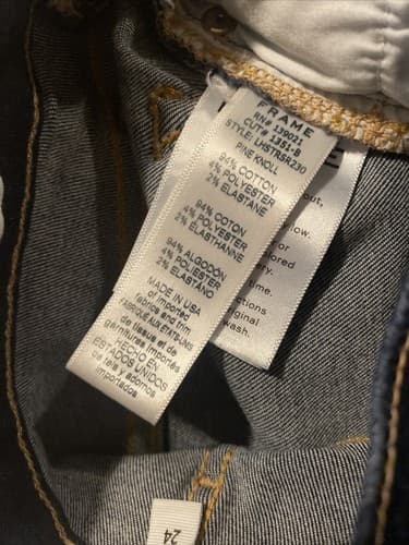 WOMENS FRAME DENIM JEANS LE HIGH STRAIGHT PINE KNOLL DARK BLUE 24 ankle fray - Thumbnail 4