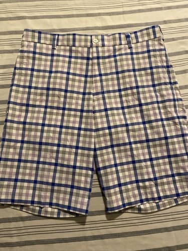 MENS NIKE GOLF SHORTS SIZE 34 PLAID DRI FIT INSEAM 11”