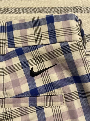 MENS NIKE GOLF SHORTS SIZE 34 PLAID DRI FIT INSEAM 11” - Thumbnail 4