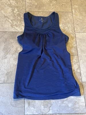 Athleta Tennis Tank Top Women's Size XS Navy Racerback Semi Built In Bra