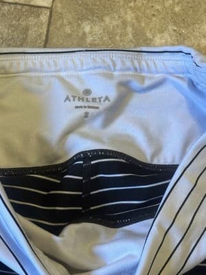 Athleta Black And White Yoga Pants Cropped Leggings Size S Small Ex. Condition!! - Thumbnail 2