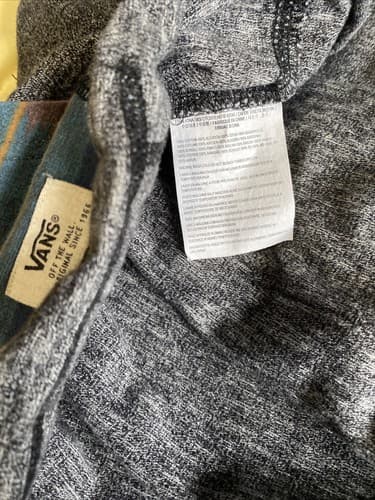 MENS VANS HOODIE SIZE LARGE AZTEC HOOD POCKETS GRAY BUTTON - Thumbnail 7