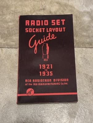 Radio Set Socket Layout by RCA Radiotron First 1st Edition VG PB 1935
