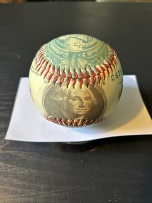 One Dollar Bill Unforgettaball Baseball Ball Souvenir Promotional Ball