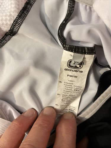 Giordana Cycling Bib Shorts Padded Size XS Velo Shop White Purple Black - Thumbnail 2