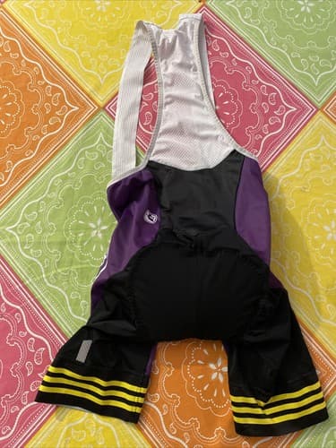 Giordana Cycling Bib Shorts Padded Size XS Velo Shop White Purple Black - Thumbnail 5