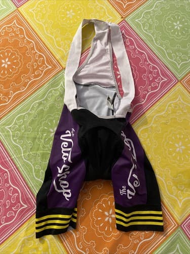 Giordana Cycling Bib Shorts Padded Size XS Velo Shop White Purple Black