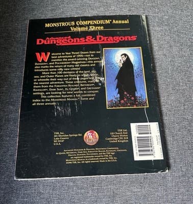 Advance Dungeons & Dragons Monstrous Compendium Annual Volume Three Book 2166 - Thumbnail 2
