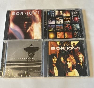 4 New SEALED BON JOVI CD’s 7800° Fahrenheit, One Wild Night, These Days, Bounce