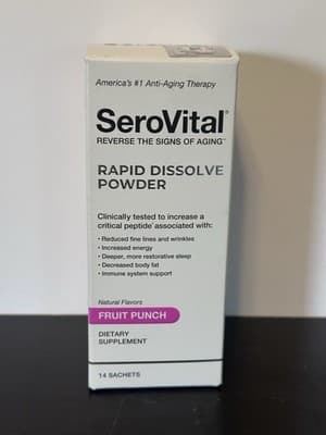 Novex Biotech SeroVital Rapid Dissolve Powder Fruit Punch 14 Packets. 01/25