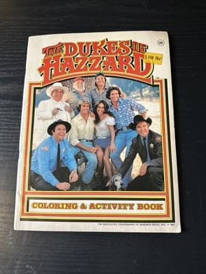 Vintage 1981 The Dukes Of Hazzard Stunt Show Coloring & Activity Book Used 2 Pgs