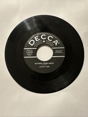 Justin Tubb, All Alone - Within Your Arms, Decca Records 9-29590 - Thumbnail 2