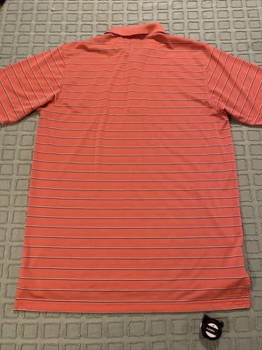 Peter Millar Polo Shirt Mens XL Pink Striped Short Sleeve Golf Summer Comfort - Thumbnail 4