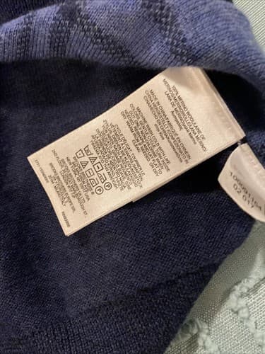 Brooks Brother Navy Blue Plaid Extra Fine Merino Wool Vneck Sweater Vest Mens XL - Thumbnail 5