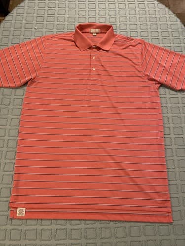 Peter Millar Polo Shirt Mens XL Pink Striped Short Sleeve Golf Summer Comfort - Thumbnail 2