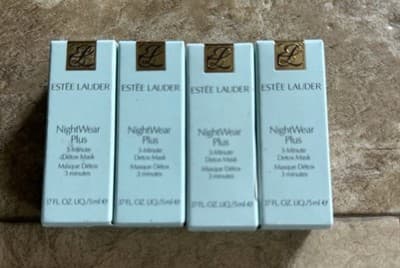 ESTEE LAUDER Nightwar plus 3 min. Detox mask travel .17oz 5ml set of 4