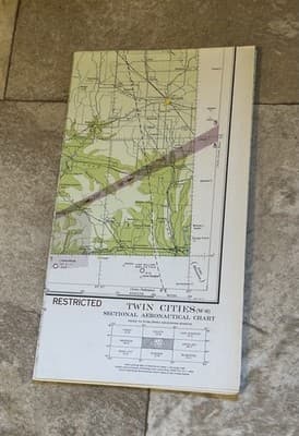 WWII Sectional Aeronautical Chart Map-Twin Cities (W-6) Restricted May, 1943