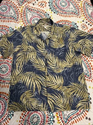 Vintage Kalaheo Hawaiian Shirt Size XL Made In Hawaii USA Style 802 Blue Beige
