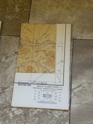 WWII Sectional Aeronautical Chart Map Salt Lake City (U-3) Restricted Feb, 1943