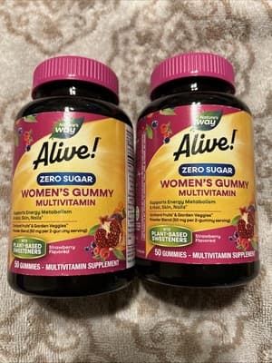 2 Pack Nature's Way Alive! Women's Gummy Multi-Vitamin Exp 7/31/25