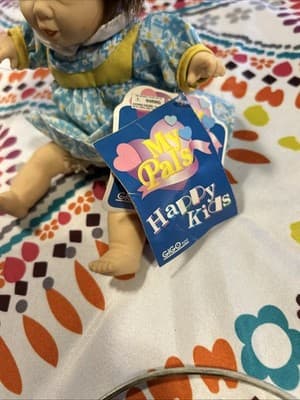 GIGO Toys My Pals Happy Kids Doll Bean Bag Girl 8" Vintage 97925 - Thumbnail 2
