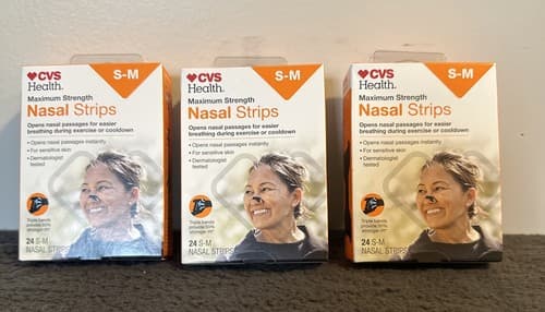 3-CVS Health Maximum Strength Nasal Strips, 24 Ct. Size S-M