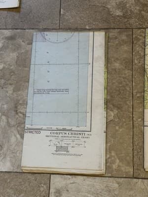 WWII Sectional Aeronautical Chart Map Corpus Christi (N-5) Restricted July 1943 - Thumbnail 2