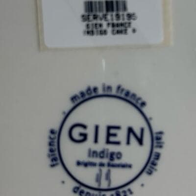 GIEN Indigo Brigette de Bazelaire France Cake Plate Platter -BRAND NEW!! - Thumbnail 2