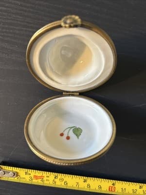 Trinket Box Peint Main Limoges Fancy Hat Gardening Sun - Thumbnail 7