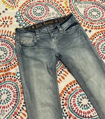Rock Revival Jeans Size 27 X 32 Brunella Boot Distressed Light Wash - Thumbnail 4