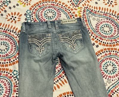 Rock Revival Jeans Size 27 X 32 Brunella Boot Distressed Light Wash - Thumbnail 7