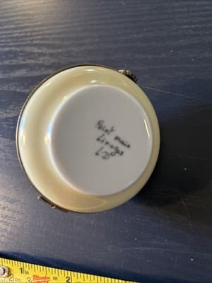 Trinket Box Peint Main Limoges Fancy Hat Gardening Sun - Thumbnail 6