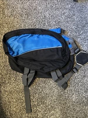 Top Paw Backpack Medium 20-49 Lbs Zippered Vest Harness Blue Black Collar - Thumbnail 2